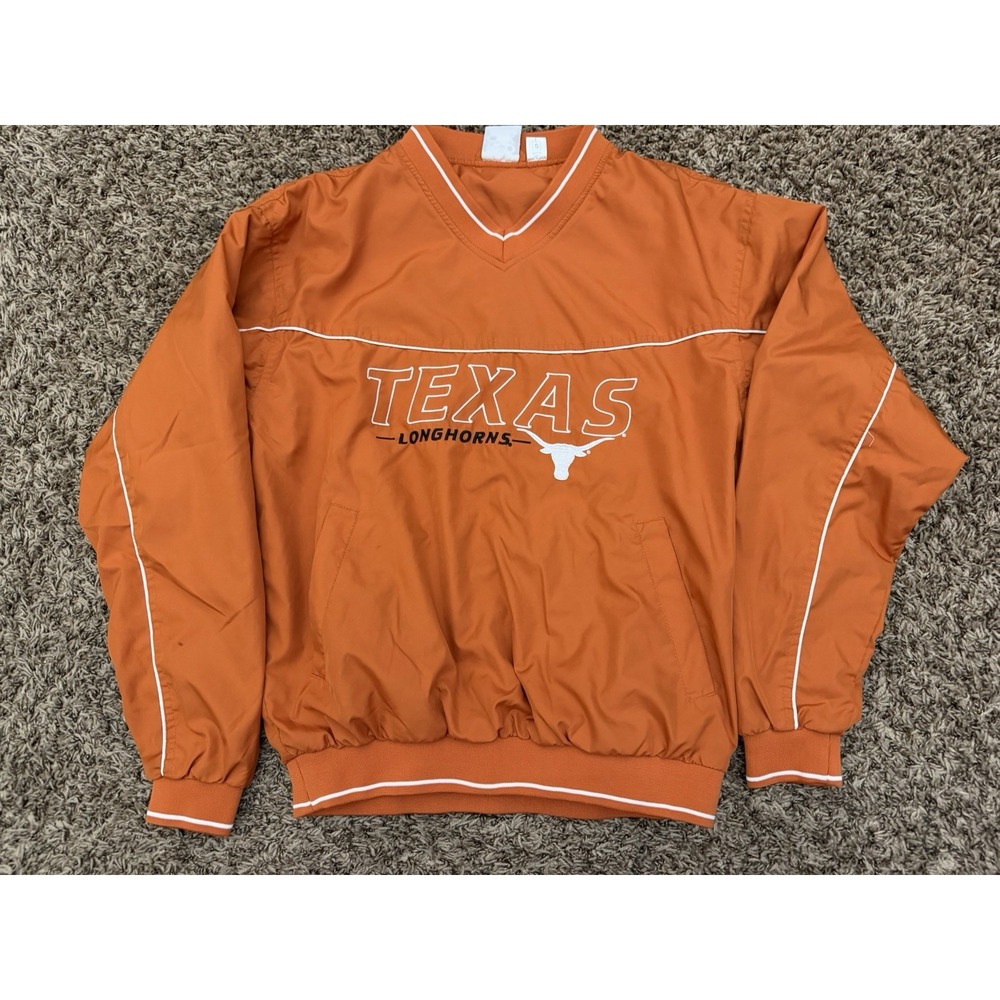 Red Oak Burnt Orange Texas Longhorns Pullover Windbreaker Jacket Size Small